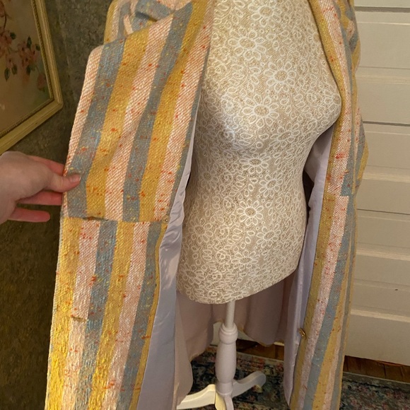 Vintage 60’s Golet striped tweed long coat great condition size small groovy - Picture 8 of 8